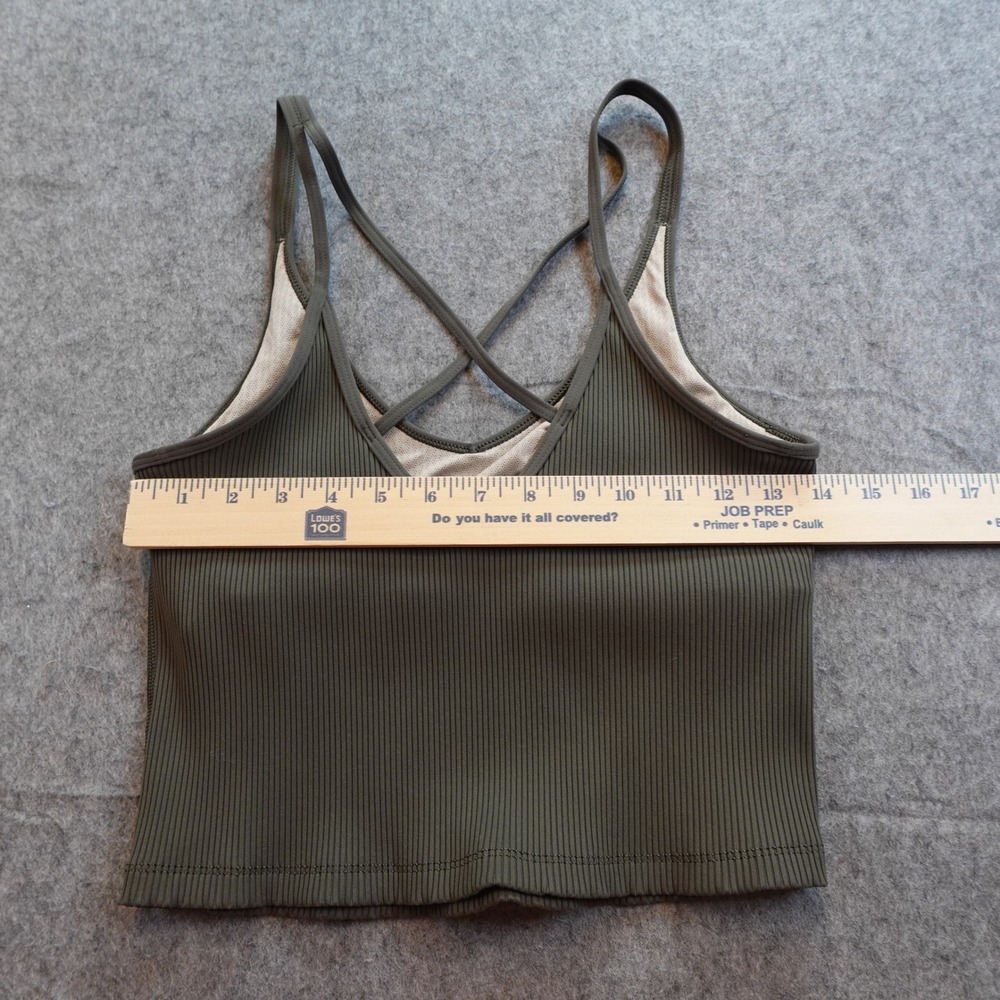 Vuori Top Womens Large Green Rib Crop Tank Strappy VNeck Active Tank VW189 - Picture 4 of 7